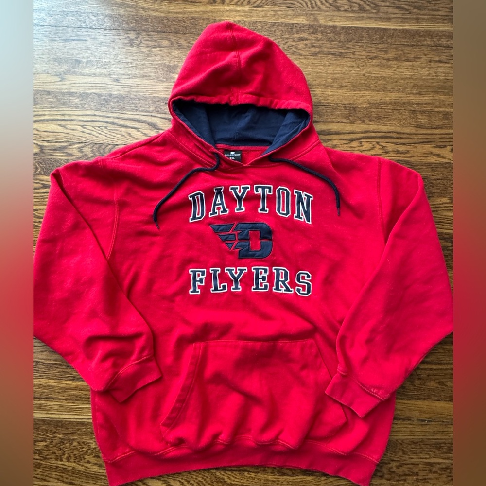#497 Dayton Flyers (Colosseum) Red Hoodie with heavy embroidered front!